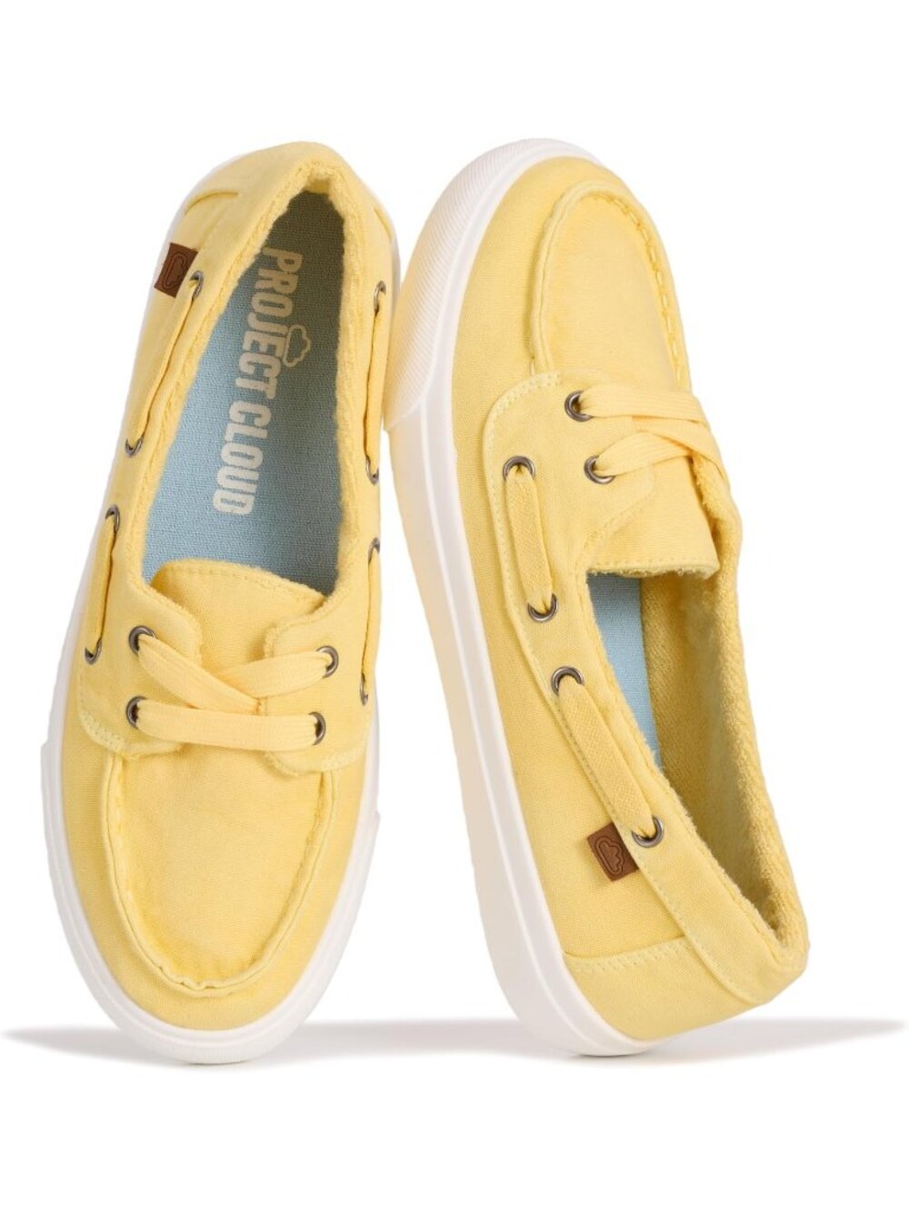 Womens Sunshine Canvas Project Cloud Canvas Sneakers Memory Foam Slip On Loafers